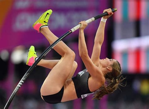 The photo that almost ended allison stokkes career. ALYSHA NEWMAN at Women's Pole Vault Final at IAAF World ...