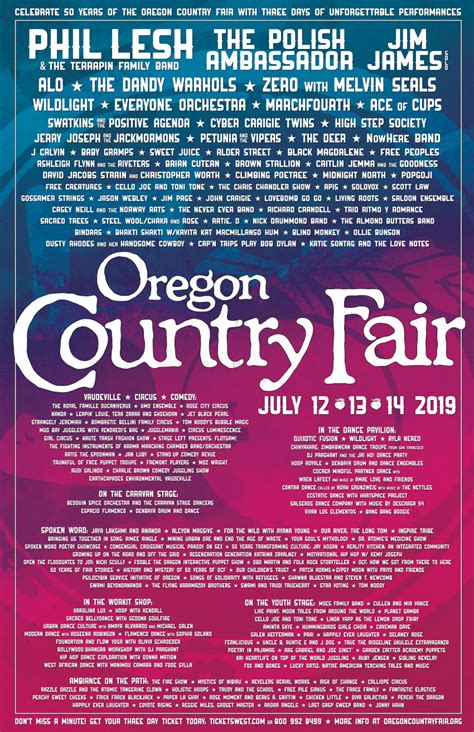 Laneway festival 2019 set times announced. Oregon Country Fair Announces 2019 Lineup: Phil Lesh, Jim ...
