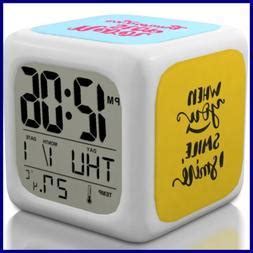 Kids alarm clock, newest version with rechargeable lithium battery, 7 color changing night light, snooze, touch control, temperature for children bedroom, digital clock for kids girls boys gifts. Bedroom Alarm Clock For Heavy Sleepers Kids