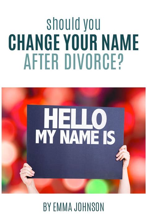 By legally changing your name, you. How to legally and easily change your name after divorce ...