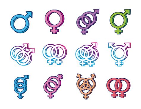 bundle of gender symbols of sexual orientation multi style icons ...