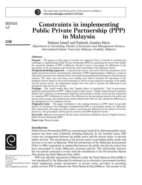 We are living in unprecedented times, faced with unprecedented ways of work and learning. (PDF) Challenges in Implementing Public Private ...