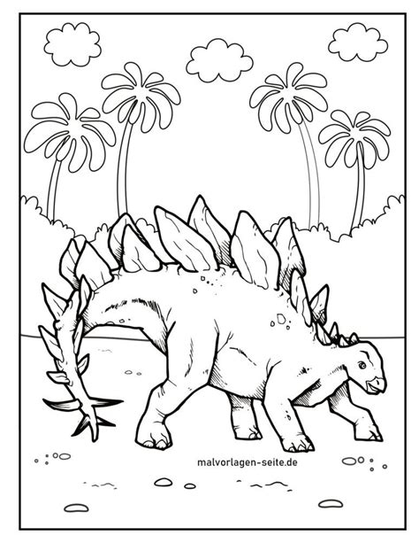 Alle ausmalbilder von dinosaurier kategorie. Malvorlage Stegosaurus Dinosaurier - Kostenlose Ausmalbilder