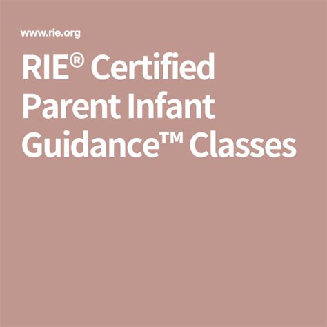 RIE® Certified Parent Infant Guidance™ Classes | Parenting ...