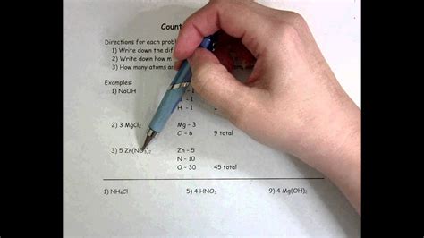 Clusters of atoms that act as an ion are called in ionic compounds, the charge on each ion is used to determine the _of tye compound. Counting Atoms Worksheet - YouTube