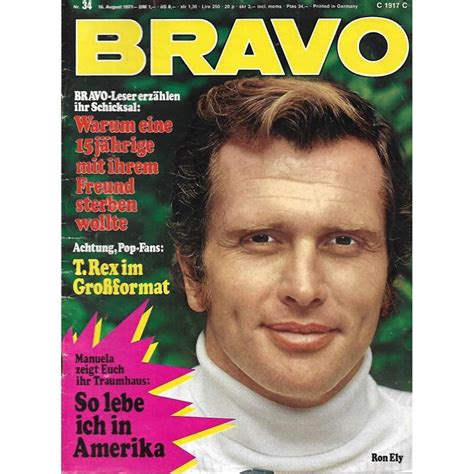 Media watch mon 16 aug 2021. BRAVO Nr.34 / 16 August 1971 - Ron Ely Zeitschrift