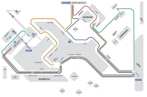 The validity of actv tickets and travelcards starts from the exact moment they are first validated. Mappa Linee Alilaguna Water taxi routes in Venice | City ...