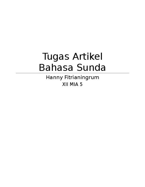 Savesave contoh artikel bahasa sunda tentang kesehatan.docx for later. Contoh artikel: Contoh Artikel Bahasa Sunda Singkat ...