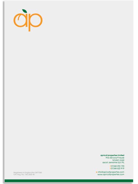 A letterhead, or letterheaded paper, is the heading at the top of a sheet of letter paper (stationery). Apricot Properties corp id | LBDesign