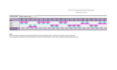 Must work 72 hours in one week every 4. 50 FREE Rotating Schedule Templates for your Company ...
