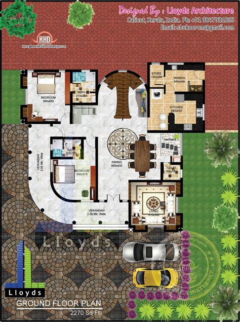 Magnificent bungalow house plans free ireland home designs. 5 Bedroom Luxurious Bungalow floor plan and 3D View ...