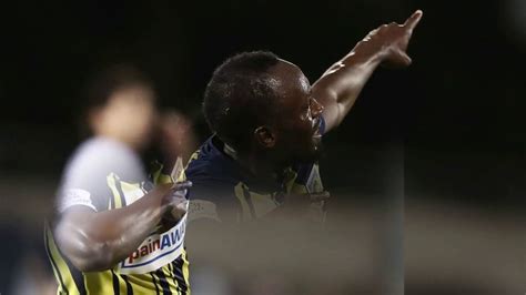 Usain bolt scores his first two goals playing football with central coast. Usain Bolt Olympic sprint legend leaves Central Coast ...