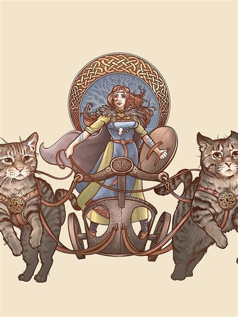 Purrydaze > cats in art > freya and cat chariot. "Freya Driving Her Cat Chariot" Mini Skirt by DaniKaulakis ...