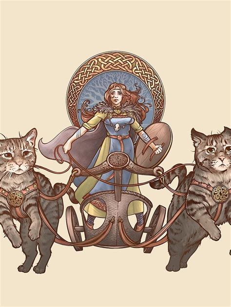 Abebooks books, art & collectibles. "Freya Driving Her Cat Chariot" Mini Skirt by DaniKaulakis ...