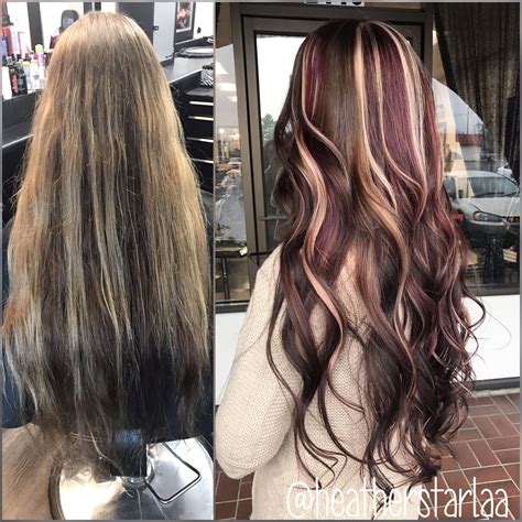 Ever since kim k brought back the chunky highlights trend (ty kimmy) there are also baby lights, which involve applying teeny tiny amounts of blonde to very fine pieces of hair. Long hair. Curled hair. Chocolate brown hair. Red ...