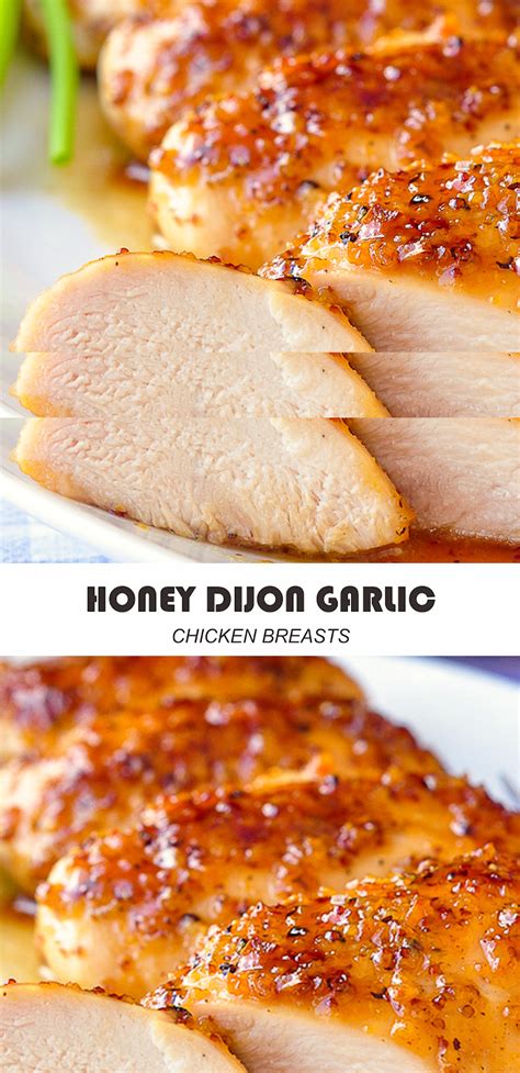 Step 3 bake in the preheated oven until the juices run clear and chicken is no longer pink inside, about 40 minutes. HONEY DIJON GARLIC CHICKEN BREASTS | Amzing Food