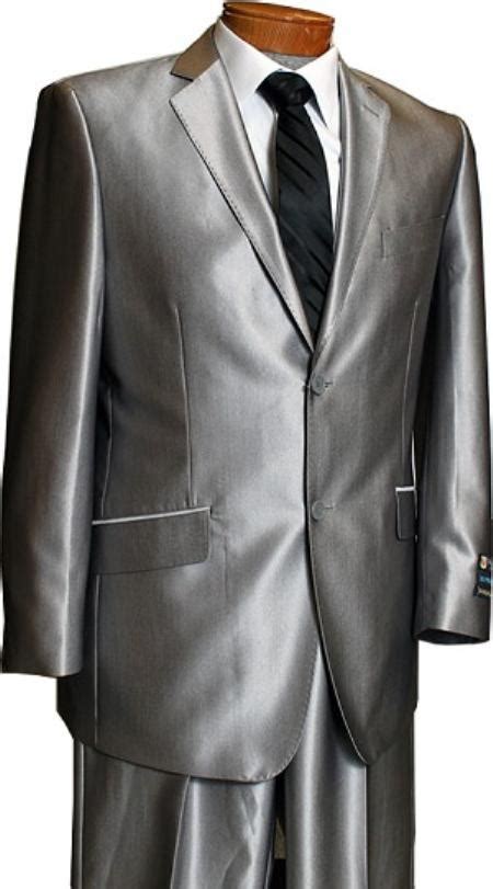 Shop for men's suits on sale at men's wearhouse. Sateen Metallic Shiny Men's 2 Button Silver Slim