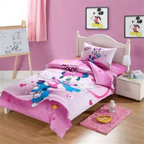 A gorgeous bed frame is coupled with matching dresser and nightstand to give a complete look to her bedroom. Minnie Mouse Bedding Cheap Comforter Sets | Bedding set ...