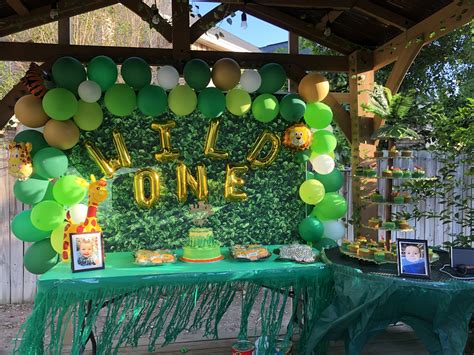 Our little guy turned 1, so naturally, i had to throw a party. Wild one safari birthday decoration | Safari birthday ...