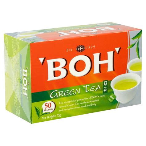 Green tea is produced by the plant camellia sinensis. BOH Green Tea 50 Tea Bags 75g - DeGrocery