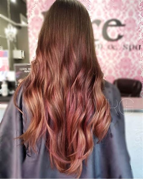 Different colourists have their own methods but generally the process will follow the following steps: Rose Gold and Dark Pink Balayage #laylagrayson #luxesalon #summerhair | Summer hairstyles ...