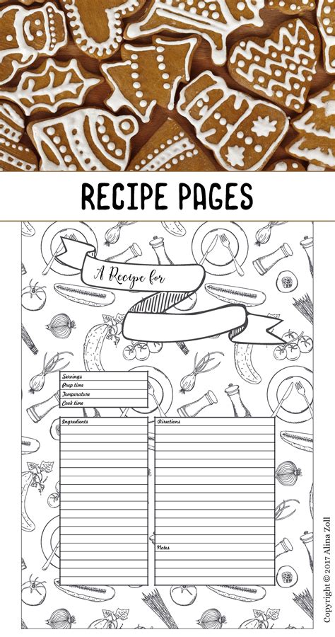 Increase the number of times cooking is done at home. Recipe Template Printable 10 Recipe Pages Blank Recipe ...