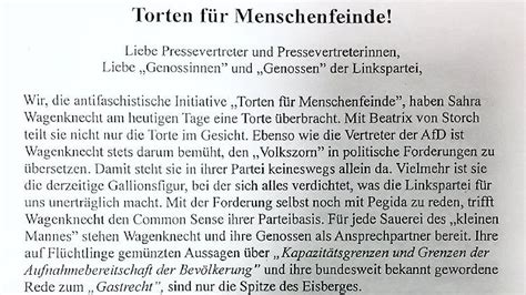 Eine torte landete in ihrem gesicht. Eklat beim Linken-Parteitag: Aktivist bewirft Wagenknecht ...