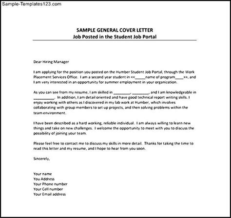 (7 days ago) sep 14, 2019 · application letter is a type of formal letter, one must be familiar with the example of a formal letter in order to write an impactful job. General Cover Letter Sample PDF Template Free Download ...