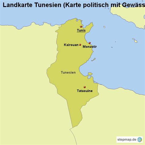 Die deutsche gesellschaft für internationale zusammenarbeit (giz) gmbh arbeitet seit 1970 in tunesien. StepMap - Landkarte Tunesien (Karte politisch mit ...