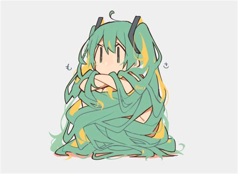 Huge, innocent anime eyes are popular among people of many subcultures. chibi gray green eyes green hair hatsune miku kitsune no ko long hair nude twintails vocaloid ...