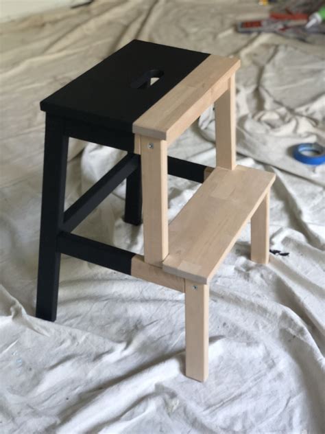 Solid wood is a hardwearing natural material that you can sand and treat the surface as needed. Ikea Bekväm step stool dip paint style black