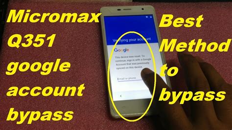 Restart your phone, and tap on language > english > next. How to bypass google account on micromax Q351 very easy ...