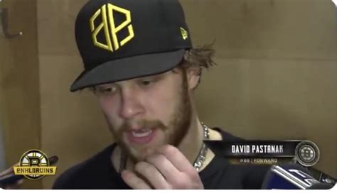 Can you do a david pastrnak on the drabble list thingy? Pastrnak hat during post-game interview - where can I find ...