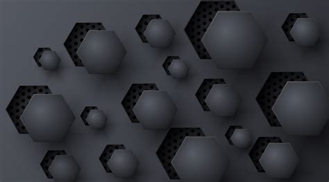 Raised cut out black hexagon abstract pattern 1181731 Vector Art at ...