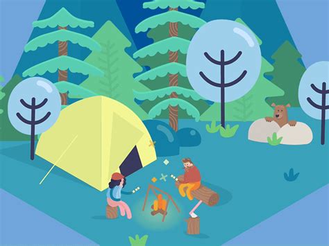 Collection of animations on svg elements. Closeup Camping SVG Animation by Issey Roquet on Dribbble