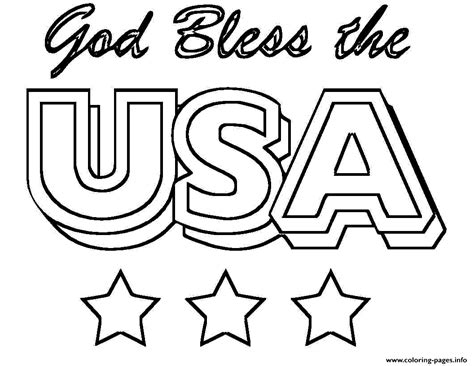 God bless america sign in the colors of the united states flag. God Bless The Usa Coloring Pages Printable
