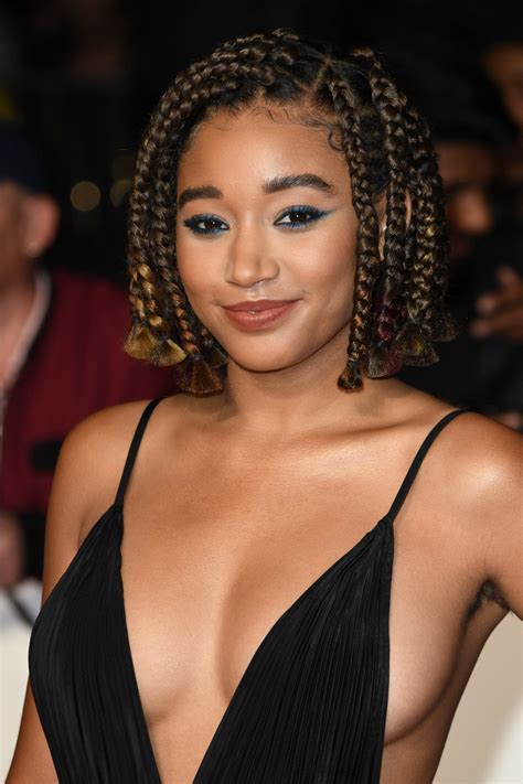 Red ombre hair works for any base hair color you have from blonde to dark brown. Amandla Stenberg on the red carpet with short dark brown ...