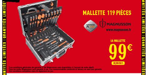 Coffret magnusson 206 pièces : Mallette à outils Magnusson - 119 pièces - Dealabs.com