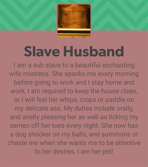 Therefore i got a notification i brought it up again a couple months after i found out and he turned very red and blotchy and then turned the tables on me and said how do i know. You Don't Want to be a Slave Husband - Dating Fails ...