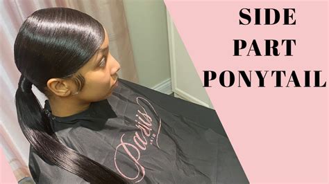 Sleek long braided ponytail jerianna je nae. SLEEK SIDE SWOOP PONYTAIL || NATURAL HAIR METHOD - YouTube