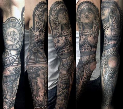 Quetzalcoatl, the feathered snake, is most commonly used in contemporary aztec tattoo art. 80 Mayan Tattoos For Men - Masculine Design Ideas