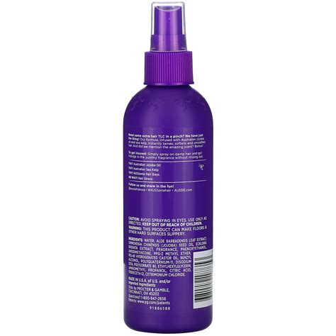 Aussie hair insurance heat protecting shine spray i like this product for protect my hair, my hair look more brilliant and soft its really good and smell pretty good! Aussie, Hair Insurance, Leave-In Conditioner, with Australian Jojoba Oil & Sea Kelp, 8 fl oz ...