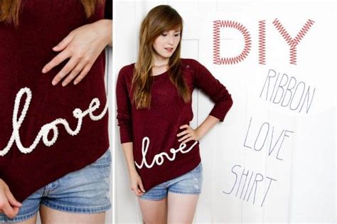 DIY Ribbon Love Shirt - Videoanleitung - HANDMADE Kultur | Kleidung nähen, Upcycling kleidung ...