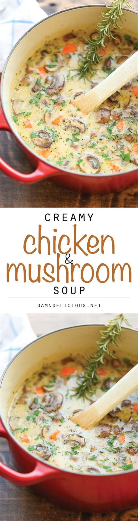 This creamy mushroom sauce has a real depth of flavour that makes a special meal of simply cooked chicken. Creamy Chicken and Mushroom Soup | Recipe | Soup recipes ...