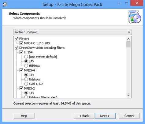 Codecs are needed for encoding and decoding (playing) audio and video. K-Lite Codec Pack 15.9.5 + Standart + Mega + Full / Tweak ...