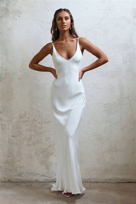 Ultra understated, the dress allows for a wide choice of accessories: Arlo Gown | Silk Wedding Dress | Grace Loves Lace in 2020 ...