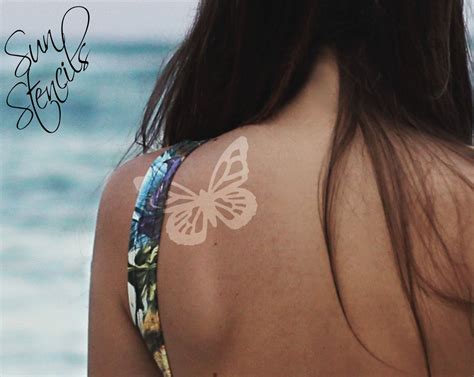 How to finance my work how to cheer for me. Sun Tan Tattoo Butterfly design | Tanning Sticker ...