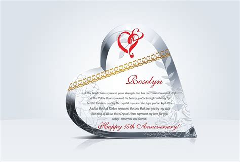Crystal Heart 15th Anniversary Gift | 15th anniversary gift, Anniversary gifts, 15th anniversary