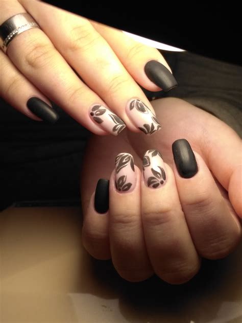 Black nails adorned with rhinestones or glitter. Nail Art #3547 - Best Nail Art Designs Gallery ...