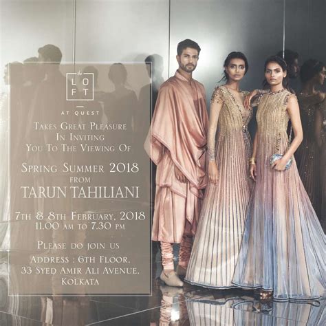 Tarun tahiliani couture 2017 collection was almost like a guide to indian wedding fashion, from wedding to sangeet. Tarun Tahiliani Spring Summer 2018 at The LOFT, Quest Mall ...